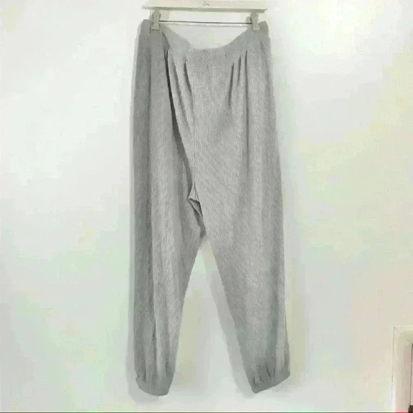 Collective Concepts Ribbed Joggers in Heather Grey - Picture 5 of 7